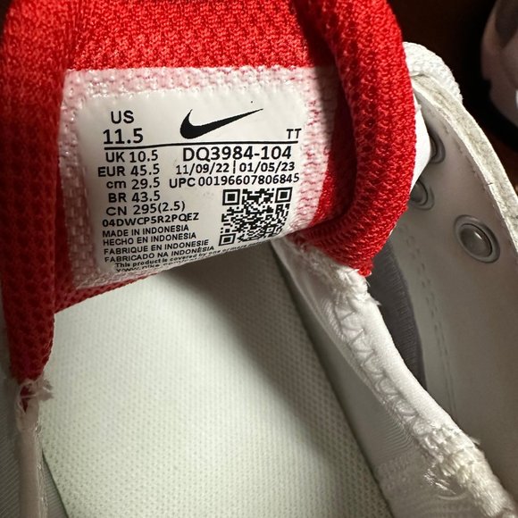 Nike Mens White Red Air Max TW DQ3984-104 Lace Up Athletic Shoes Size US 11.5 main image 5